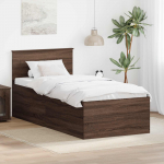 Voodiraam peatsiga pruun tamme 75 x 190 cm tehispuit