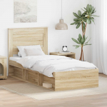 Voodiraam peatsiga sahtliga Sonoma tamm 75 x 190 cm Tahke m&auml;nd