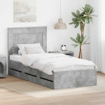 Voodiraam sahtliga peaga betoonhall 75 x 190 cm inseneripuit