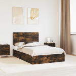 Laos voodi peaga Suitsetatud tamm 120 x 190 cm Tehispuit