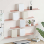 Ujuv riiul Seinale kinnitatav 4 tk Roosa 80 x 9 x 2,5 cm Teras