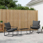 Aia Diivanikomplekt 3 pcs Must ja Anthracite Teras