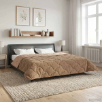 Talve tek Pruunikashall 220 x 240 cm Mikrokiud ja Teddy villa