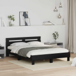 Voodiraam peatsiga Must tamm 120 x 200 cm Tehispuit