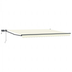 K&auml;sitsi juhitav varikatus koos LED-idega cream 4,5 &times; 3 m
