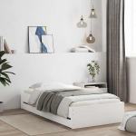Voodiraam ladustamisega sahtliga Valge 80 x 200 cm Tehispuit