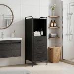 Vannitoa kapp Must tamm 40 x 36 x 109,5 cm Tehispuit
