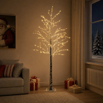 Lumega kaetud LED-j&otilde;ulupuu Pruun 22 x 22 x 180 cm Plastmass
