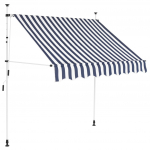 Kokkupandav varikatus, sinise-valgetriibuline, 200 cm