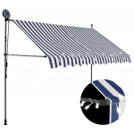 K&auml;sitsi sisset&otilde;mmatav varikatus, LED, 250 cm sinine ja valge