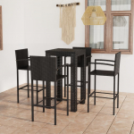 5-osaline aiabaari komplekt k&auml;etugedega, pol&uuml;rotang, must