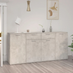 Puhvetkapp, betoonhall, 160 x 36 x 75 cm, tehispuit