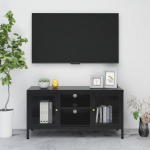 Telerialus, must, 105 x 35 x 52 cm, teras ja klaas