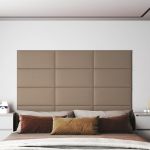 Seinapaneelid 12 tk, cappuccino, 60 x 30 cm, kunstnahk, 2,16 m&sup2;