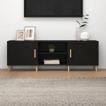 Telerikapp, must, 150 x 30 x 50 cm, tehispuit