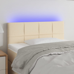 LED-voodipeats, kreemjas, 90x5x78/88 cm, kangas