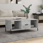 Diivanilaud, betoonhall, 102 x 50 x 40cm, tehispuit