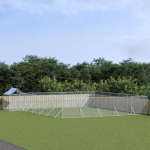 Katusega koeraaedik, h&otilde;bedane, 12x12x2,5 m, tsingitud teras