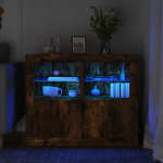 K&uuml;lgkapid LED-valgustusega 2 tk, suitsutatud tamm, tehispuit
