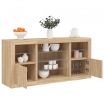 Puhvetkapp LED-tuledega, sonoma tamm, 142,5 x 37 x 67 cm