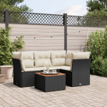 5-osaline aiadiivanikomplekt patjadega, must, pol&uuml;rotang