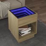 Diivanilaud LED-tuledega, sonoma tamm, 40x40x50cm