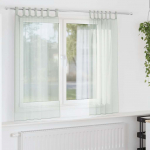 Aasadega voilee kardinad 2 tk, helehall, 140 x 175 cm