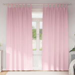Kardinad r&otilde;ngastega 2 tk beebiroosa 260 x 140 cm pol&uuml;ester