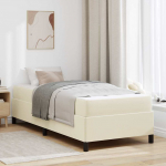 Voodiraam madratsiga cream 90 x 190 cm kangas