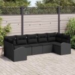 Aia diivanikomplekt padjaga 7 tk must pol&uuml;rooster