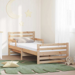 Voodiraam madratsiga peaga Pruun 80 x 200 cm Tahke m&auml;nd
