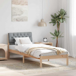 Voodiraam peatsiga Pruun ja helehall 75 x 190 cm M&auml;nnipuit