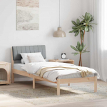 Voodiraam peatsiga Pruun ja helehall 75 x 190 cm M&auml;nnipuit
