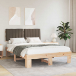 Voodiraam Pehme Peatoega Pruunikashall 140 x 190 cm Tahke m&auml;nd