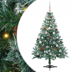 Tehisj&otilde;ulupuu koos 150 led-iga roheline 150 cm pvc ja teras