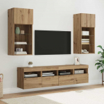 TV seinakapid koos LED-iga 5 tk K&auml;sit&ouml;&ouml;puu 40,5 x 30 x 90 cm