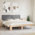 Voodiraam Pehme Peatoega peaga Helehall 180 x 200 cm Tahke m&auml;nd