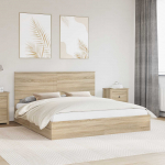 Laos voodi peaga sahtliga Sonoma tamm 180 x 200 cm Tehispuit