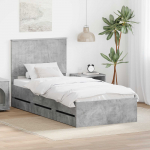 Voodiraam peatsiga sahtliga Betoonhall 90 x 200 cm Inseneripuit