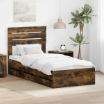 Voodiraam sahtliga suitsetatud tamm 75 x 190 cm inseneripuit