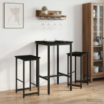 Baaritool 2 tk Must tamm 40 x 32 x 64 cm Tehispuit