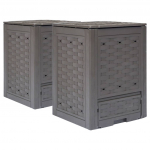 Aiakompostrid 2 tk, pruun, 60 x 60 x 83 cm, 600 l, plastrotang