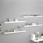 Seinariiulid, 4 tk, valge, 120x23,5x3,8 cm mdf