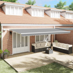 Varikatus koos manuaalne valge 6 &times; 3,5 m metall