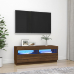 Telerialus LED-tuledega, pruun tamm, 100 x 35 x 40 cm