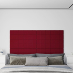 Seinapaneelid 12 tk, veinipunane, 90 x 15 cm, samet, 1,62 m&sup2;