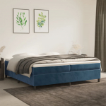 Voodiraam ilma madratsita tumesinine 200x200 cm samet