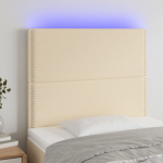 LED-voodipeats, kreemjas, 100x5x118/128 cm, kangas