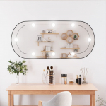 Seinapeegel LED-tuledega, 45 x 100 cm, klaas, ovaalne