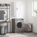 Seinakapp, valge, 34,5x34x90 cm, tehispuit